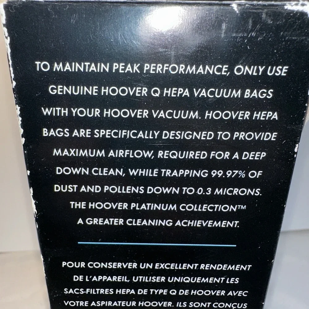 Hoover Platinum Collection Type Q HEPA Media Vacuum Bags AH10000 2 Pack